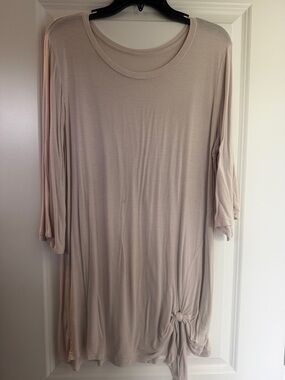 Source Unknown Light Beige Tie-Hem Tunic Top